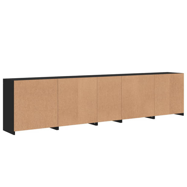 vidaXL Dressoir met LED-verlichting 283x37x67 cm zwart