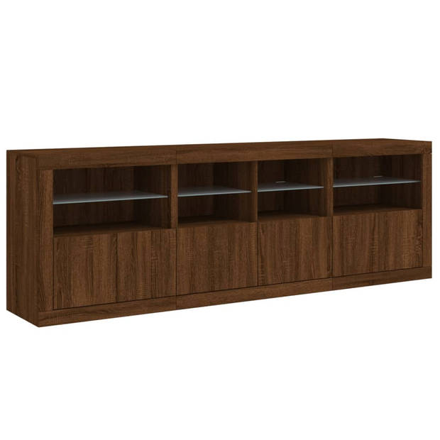 vidaXL Dressoir met LED-verlichting 202x37x67 cm bruin eikenkleur