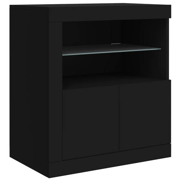 vidaXL Dressoir met LED-verlichting 283x37x67 cm zwart