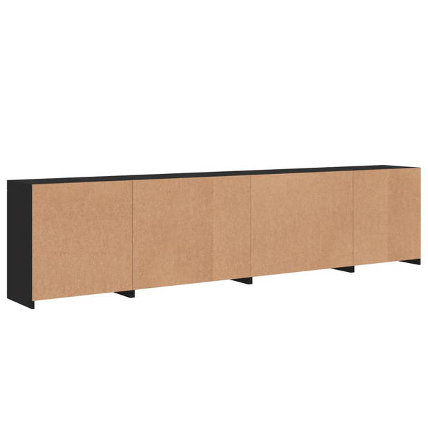 vidaXL Dressoir met LED-verlichting 283x37x67 cm zwart