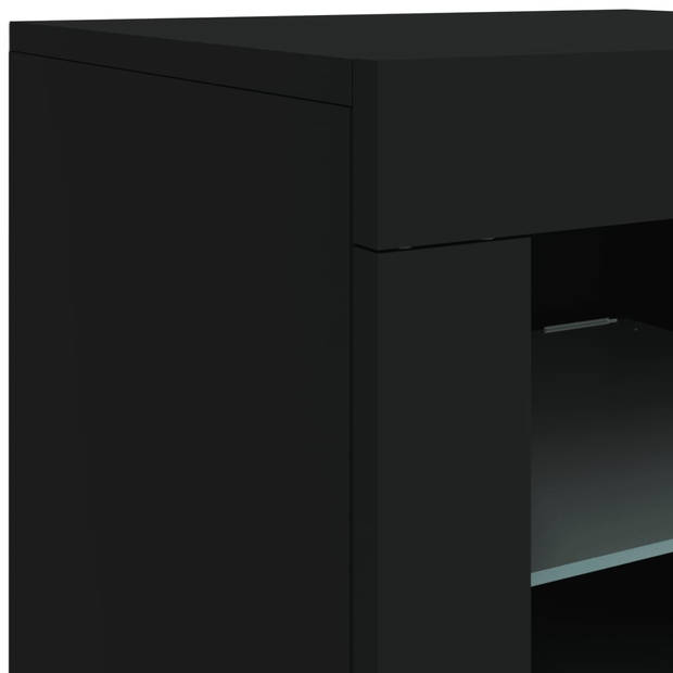 vidaXL Dressoir met LED-verlichting 202x37x67 cm zwart