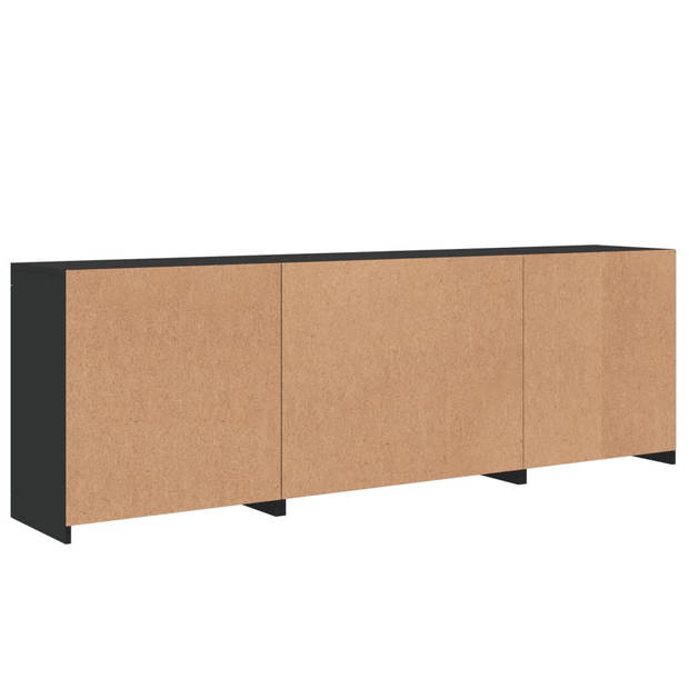 vidaXL Dressoir met LED-verlichting 202x37x67 cm zwart