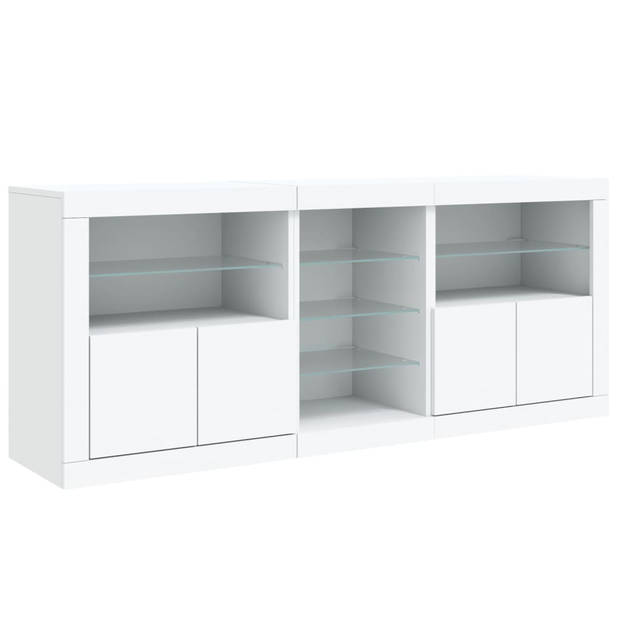 vidaXL Dressoir met LED-verlichting 181,5x37x67 cm wit