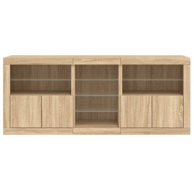 vidaXL Dressoir met LED-verlichting 181,5x37x67 cm sonoma eikenkleurig