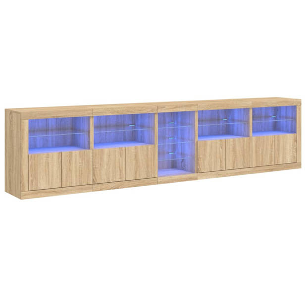 vidaXL Dressoir met LED-verlichting 283x37x67 cm sonoma eikenkleurig