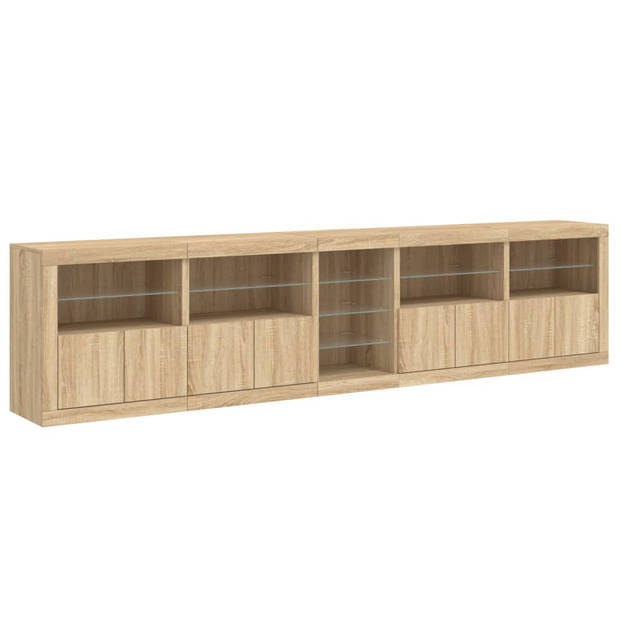 vidaXL Dressoir met LED-verlichting 283x37x67 cm sonoma eikenkleurig