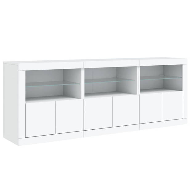 vidaXL Dressoir met LED-verlichting 181,5x37x67 cm wit