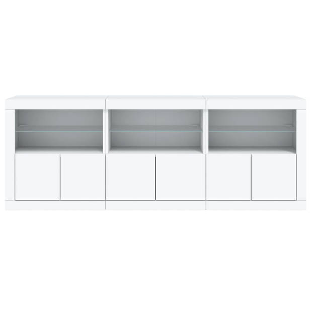 vidaXL Dressoir met LED-verlichting 181,5x37x67 cm wit