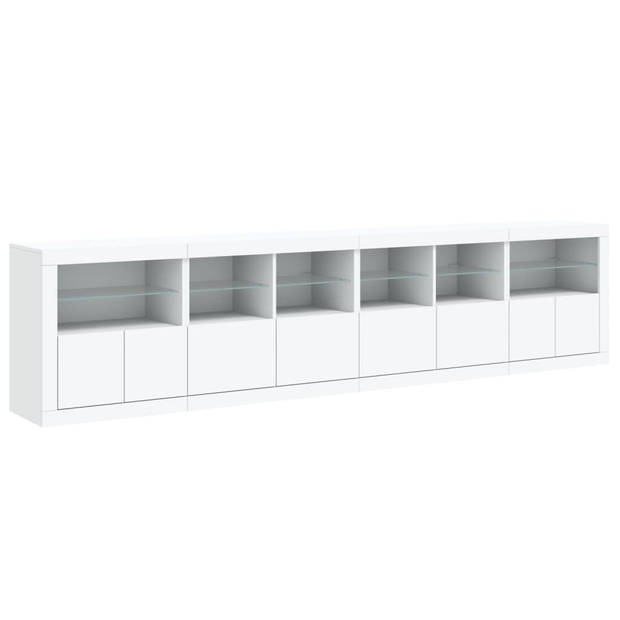 vidaXL Dressoir met LED-verlichting 283x37x67 cm wit