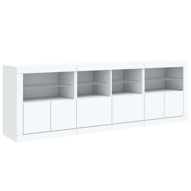 vidaXL Dressoir met LED-verlichting 202x37x67 cm wit