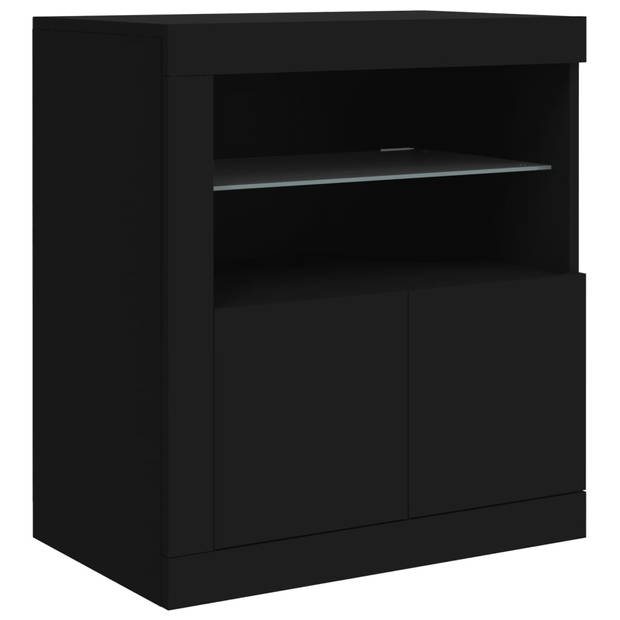 vidaXL Dressoir met LED-verlichting 181,5x37x67 cm zwart