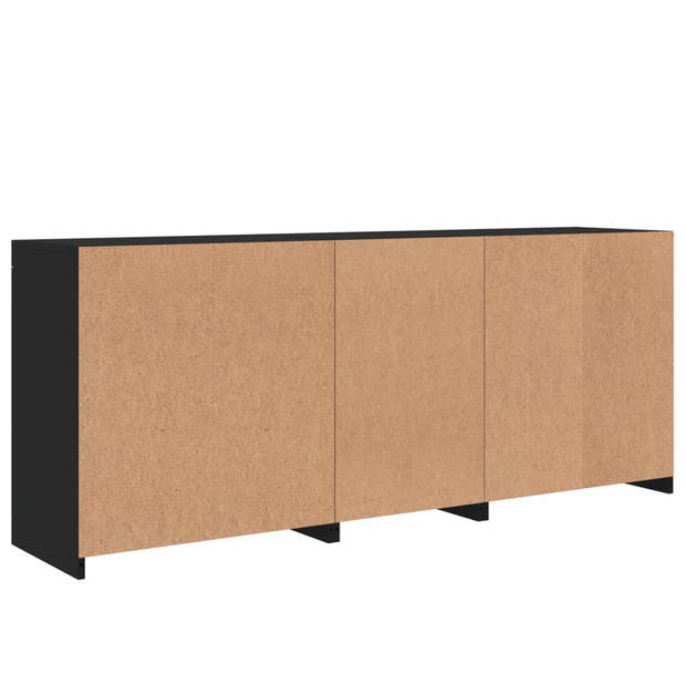 vidaXL Dressoir met LED-verlichting 181,5x37x67 cm zwart