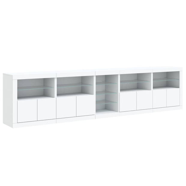 vidaXL Dressoir met LED-verlichting 283x37x67 cm wit