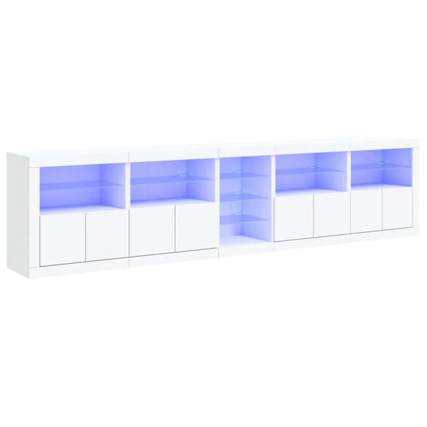 vidaXL Dressoir met LED-verlichting 283x37x67 cm wit