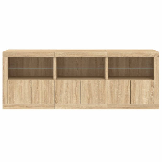 vidaXL Dressoir met LED-verlichting 181,5x37x67 cm sonoma eikenkleurig