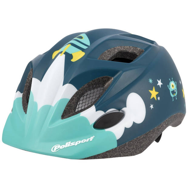 Polisport Helm Spaceship met bidon en houder. Maat: XS (48/52/ cm), kleur: Blauww