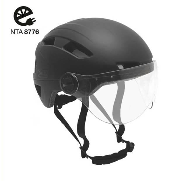 Falkx Helm vizier matzwart maat 59-61 cm (L)