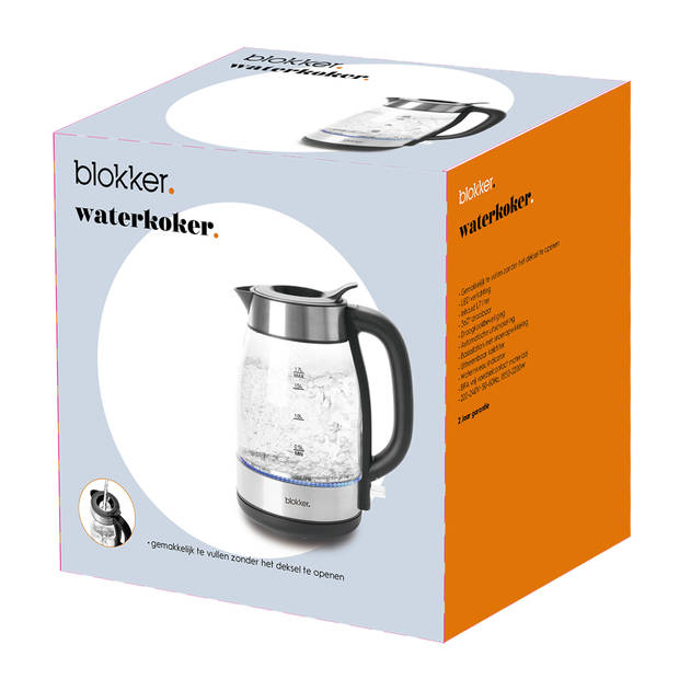 Blokker waterkoker BL-10120 glas 1,7L