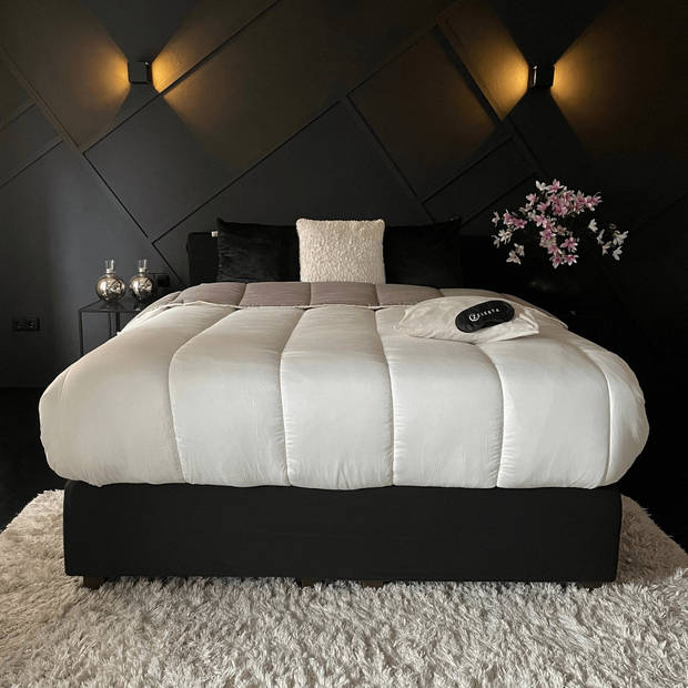 Royalbed Tender Grey & Cream 140x200cm - Dekbed zonder overtrek - Wasbaar hoesloos dekbed - Bedrukt dekbed - Al