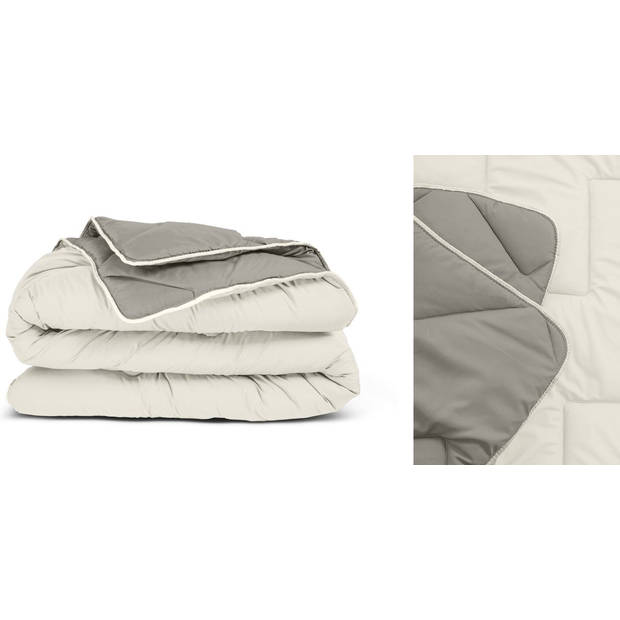 Royalbed Tender Grey & Cream 140x200cm - Dekbed zonder overtrek - Wasbaar hoesloos dekbed - Bedrukt dekbed - Al
