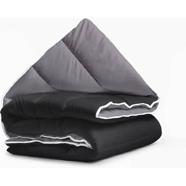 Royalbed Black & Anthracite 140x200cm - Dekbed zonder overtrek - Wasbaar hoesloos dekbed - 2 Kleuren - All year zom