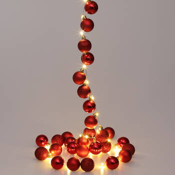 Casaria kerstballen Verlichting - 40 LEDS - Rood - 2 meter
