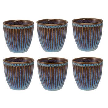 6x GreenGate Espresso kopjes (Mini Latte Cup) Alice oyster blauw 125 ml - Espressokopjes set