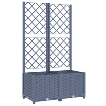 vidaXL Plantenbak met latwerk 80x40x136 cm polypropeen donkergrijs