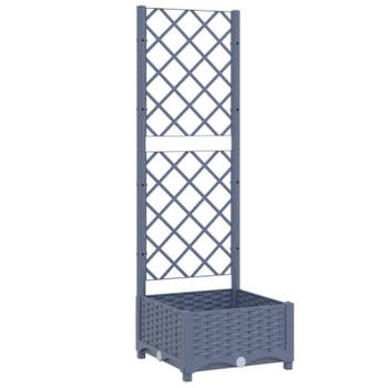 vidaXL Plantenbak met latwerk 40x40x121,5 cm polypropeen