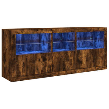 vidaXL Dressoir met LED-verlichting 162x37x67 cm bruin eiken