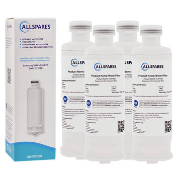 AllSpares Waterfilter voor koelkasten (4x) geschikt voor Samsung DA97-17376B
