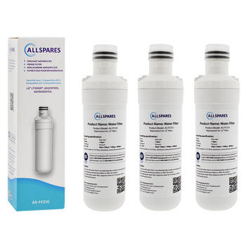 AllSpares Waterfilter (3x) voor koelkast geschikt voor LG LT1000P / AGF80300704 / ADQ74793501