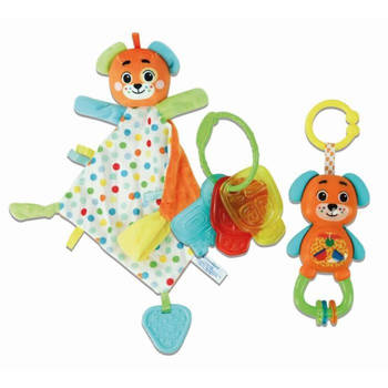Clementoni - Geboortedoos teddybeer - Trooster + rammelaar + zachte plastic sleutels om op te kauwen
