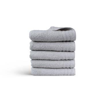Blokker Handdoek Home Collectie - 5 stuks - 50x100 - licht grijs aanbieding