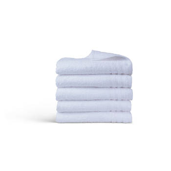 Blokker Handdoek Home Collectie - 5 stuks - 50x100 - wit aanbieding