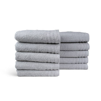 Blokker Handdoek Home Collectie - 10 stuks - 50x100 - licht grijs aanbieding