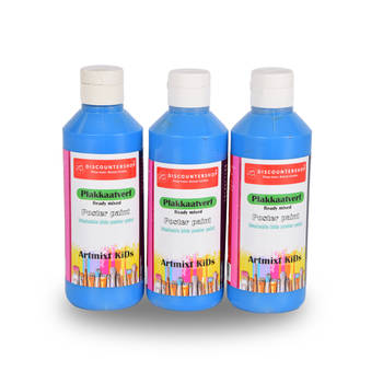 Plakkaatverf 3-Delige Blauw Knutselverf 250 ml elk 969 gm