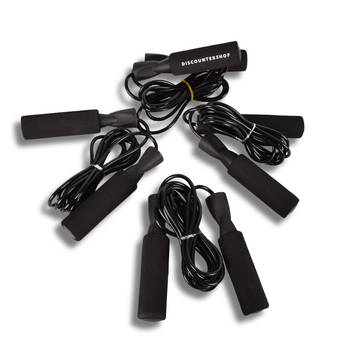 Springtouw Zwart Speed rope Set van 4 Verstelbaar springtouw lengte 2.74cm