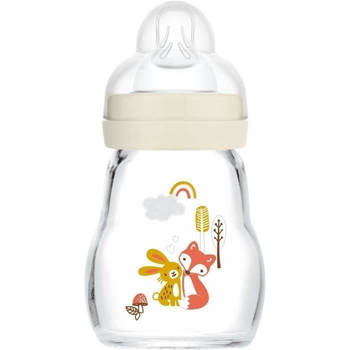 MAM-glazen fles - 170 ml - 0 tot 6 maanden - Speenstroom 1 - Wit