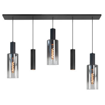 Highlight Hanglamp Perugia 3+2 lichts L 120 cm zwart rook