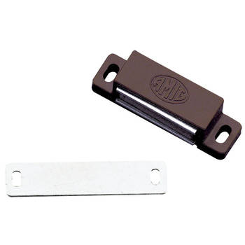 AMIG magneetsnapper/deurmagneet - 2 stuks - bruin - 5.6 x 1.5 x 1.4 cm - 5 kg - Magneet snappers