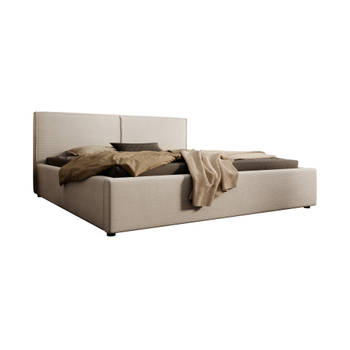 Meubella Tweepersoonsbed Infinity - Beige ribstof - 180x200 cm