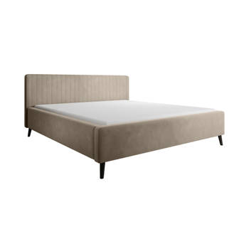 Meubella Tweepersoonsbed Jackson - Beige - Velvet - 180x200 cm