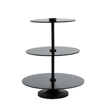 Light&living Etagere 3 laags Ø35x43 cm DANULA smoke glas mat zwart