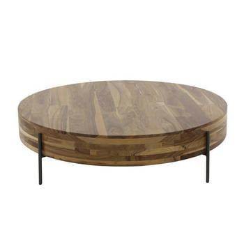 Giga Meubel - Salontafel Rond - Massief Notenhout - 120x120x35cm