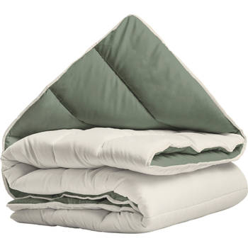 Royalbed Green & Cream 140x200cm - Dekbed zonder overtrek - Wasbaar hoesloos dekbed - 2 Kleuren - All yea