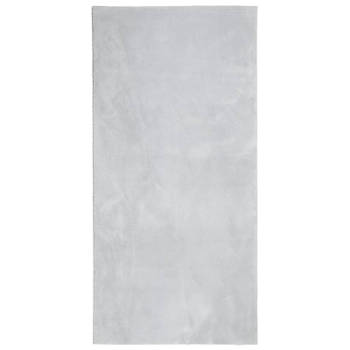 vidaXL Vloerkleed HUARTE laagpolig zacht wasbaar 100x200 cm grijs