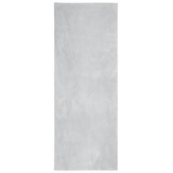 vidaXL Vloerkleed HUARTE laagpolig zacht wasbaar 80x200 cm grijs