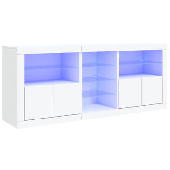 vidaXL Dressoir met LED-verlichting 181,5x37x67 cm wit