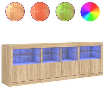 vidaXL Dressoir met LED-verlichting 202x37x67 cm sonoma eikenkleurig